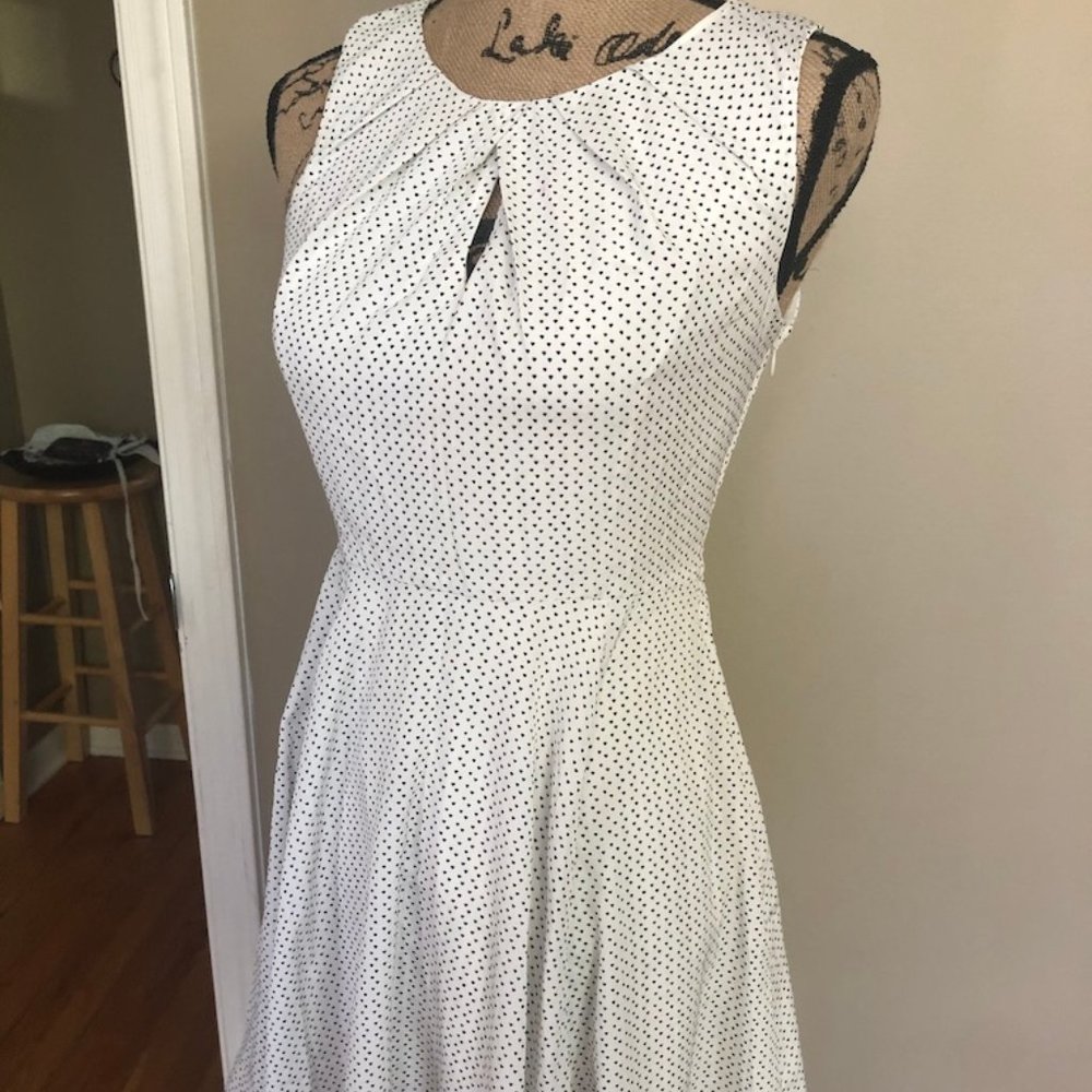 White Small Polka Dot Dress with Hearts